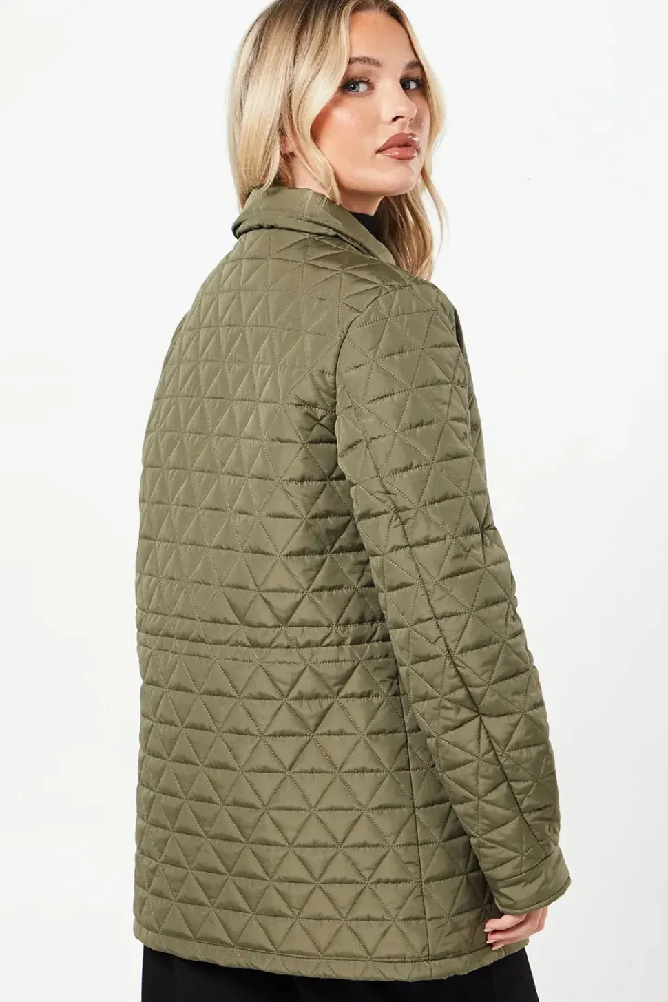 Tall Quilted Padded Collar Short Puffer Coat