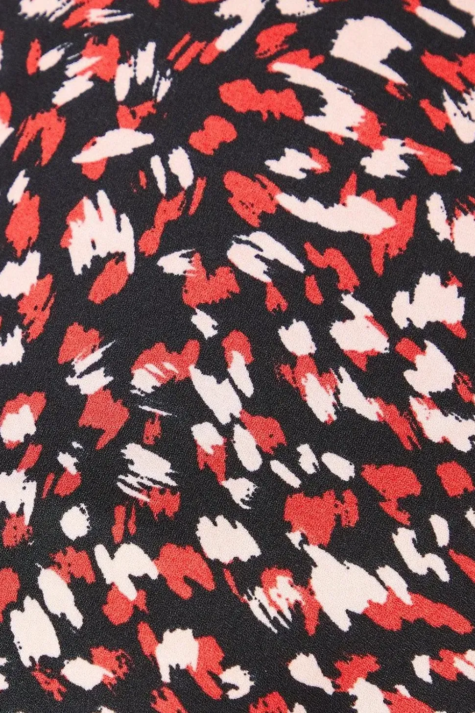 Tall Red Animal Shirred Hem Blouse
