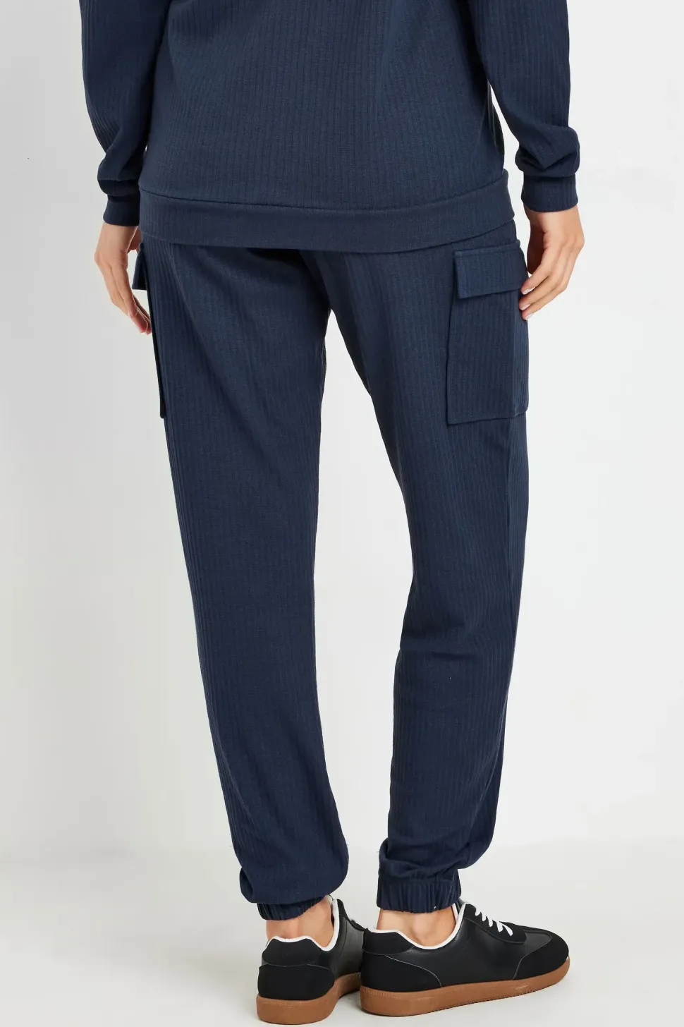 Tall Ribbed Cargo Joggers