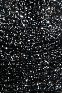 Tall Ruched Velvet Sequin Mini Dress