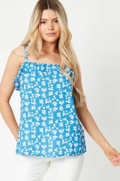 Tall Ruffle Front Strappy Top