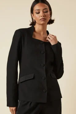 Tall Satin Sweetheart Neckline Jacket