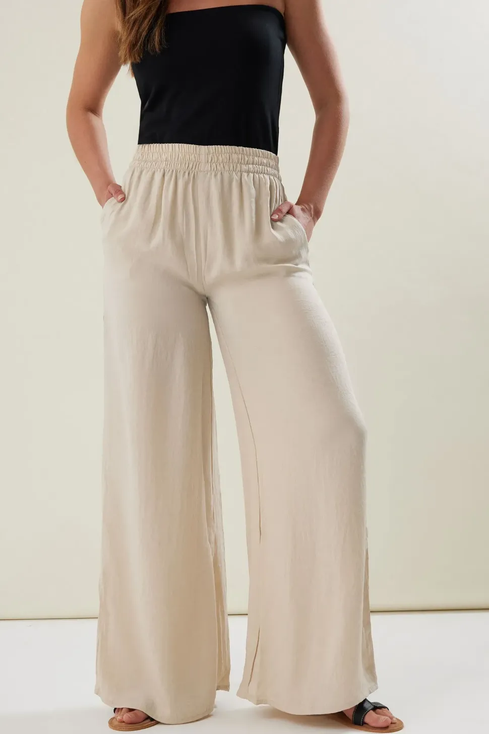 Tall Satin Wide Leg Trousers