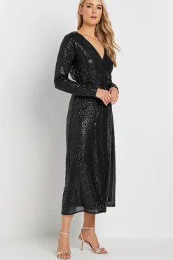 Tall Sequin Wrap Dress