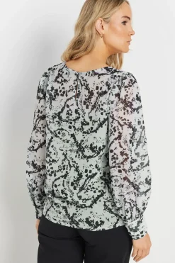 Tall Sheer Abstract Blouse