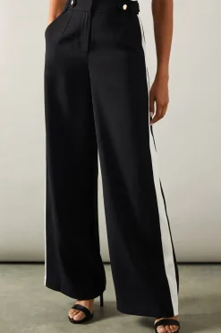 Tall Side Stripe Wide Leg Trousers