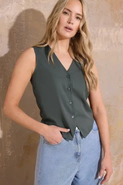 Tall Sleeveless Waistcoat Top