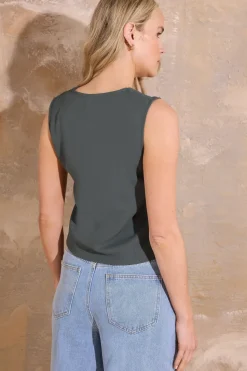 Tall Sleeveless Waistcoat Top