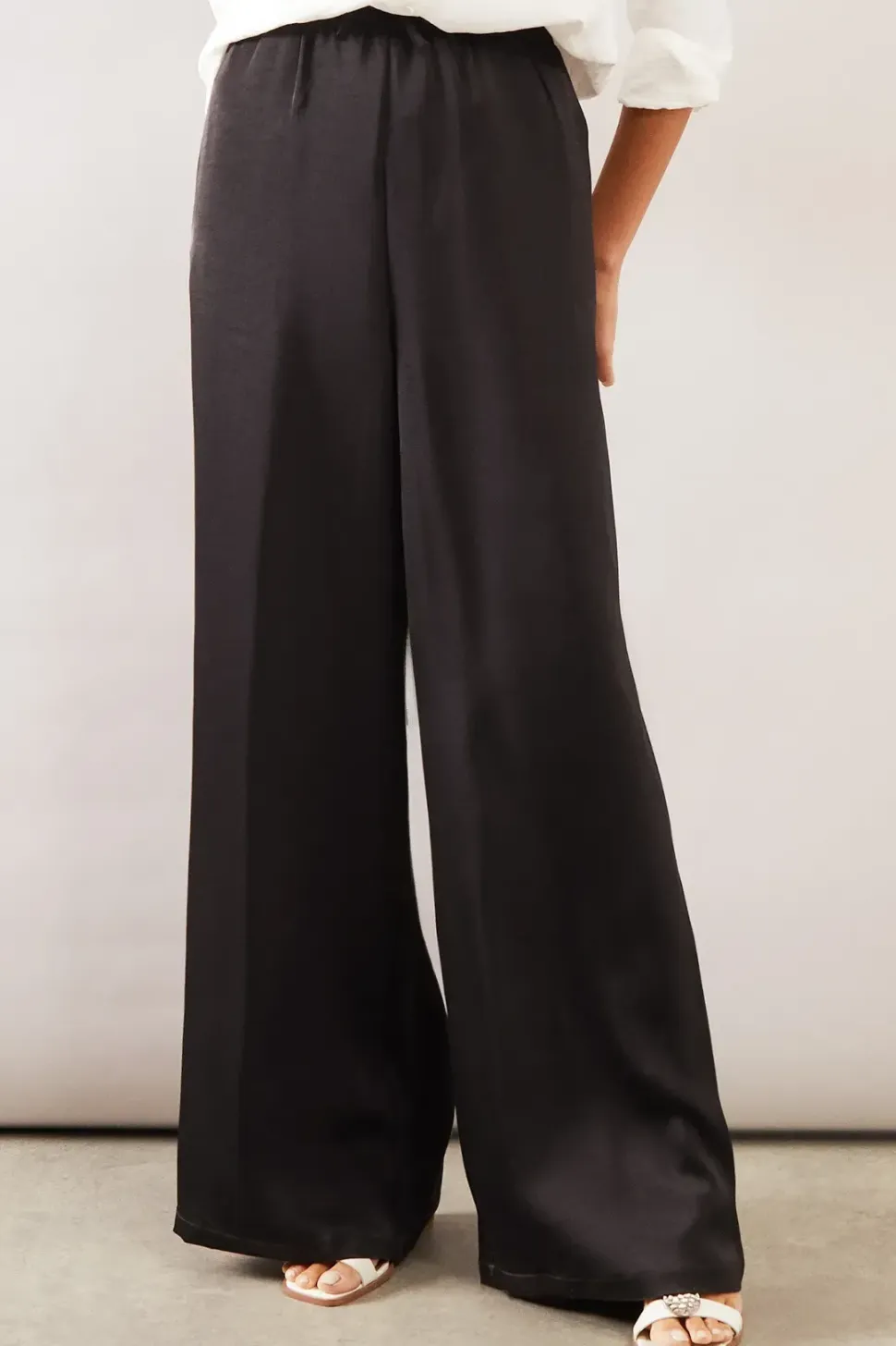 Tall Tie Detail Wide Leg Trousers