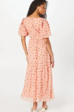 Tall Tie Front Chiffon Tiered Midi Dress