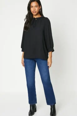 Tall Tie Neck Long Sleeve Blouse