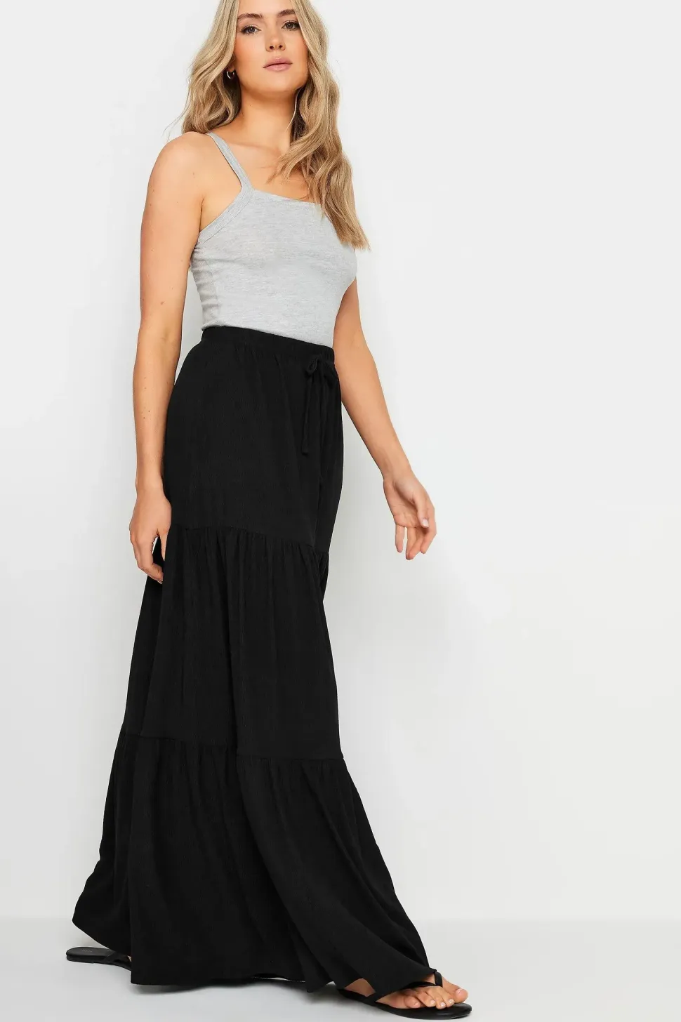 Tall Tiered Crinkle Maxi Skirt