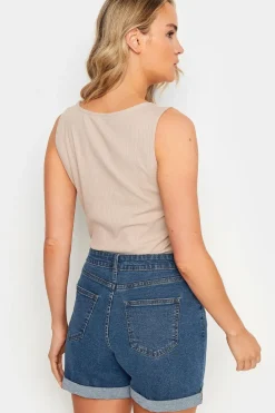 Tall Turn Up Denim Mom Shorts