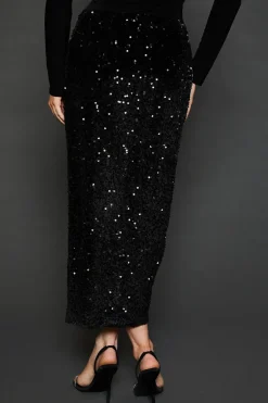 Tall Velvet Sequin Midi Skirt