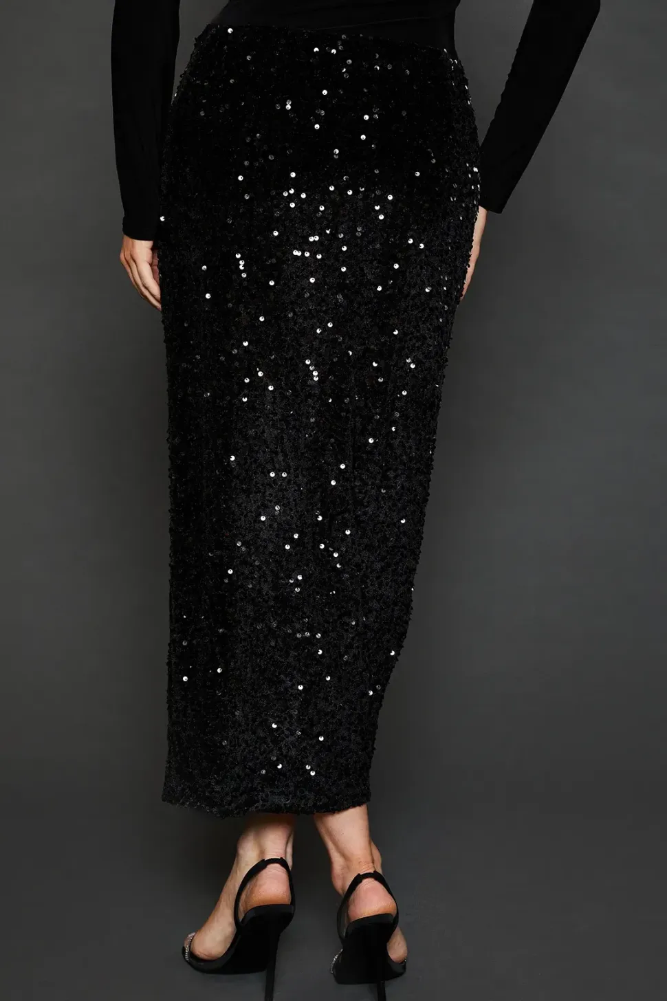 Tall Velvet Sequin Midi Skirt