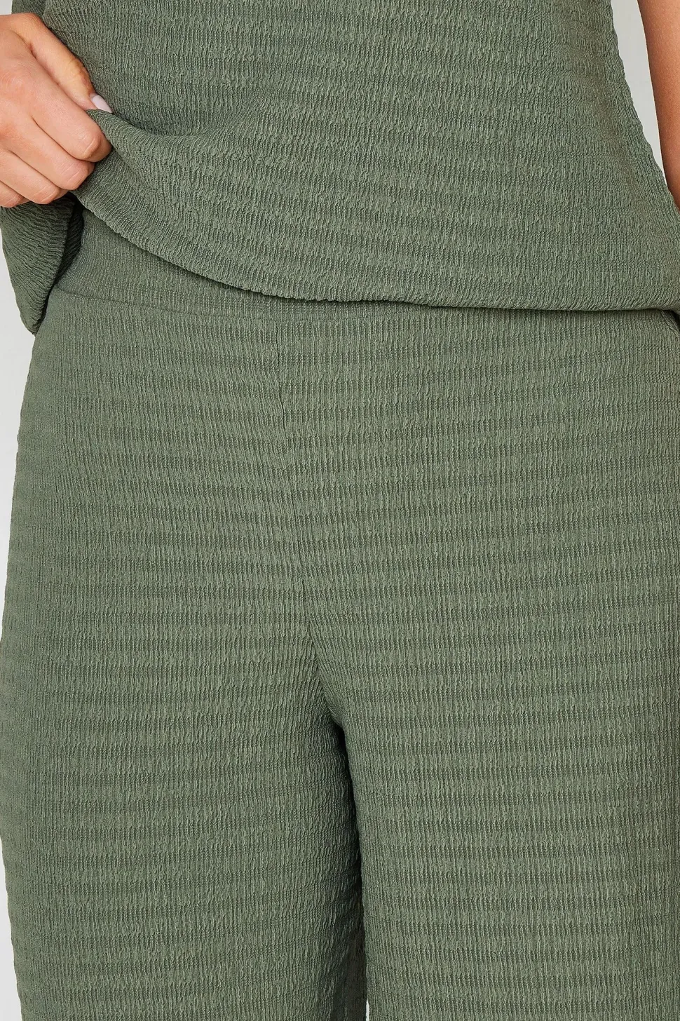 Tall Wide Leg Textured Trousers