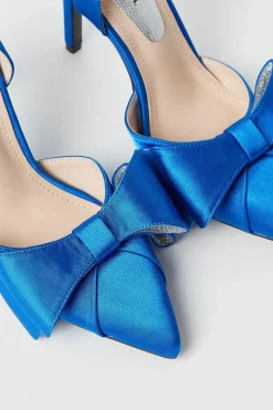 Tamara Satin Bow Sling Back Stiletto Court Shoes