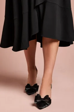 Tamara Satin Bow Sling Back Stiletto Court Shoes