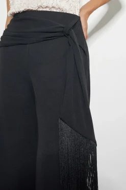 Tanya Tassel Wide Leg Trousers Black