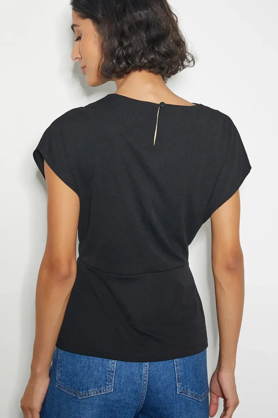 Tanya Twist Tassel Jersey Top Black