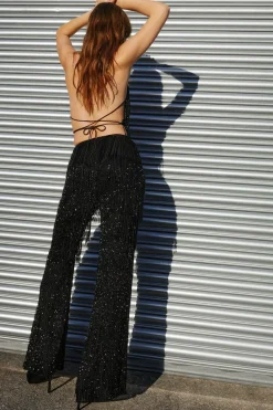 Tassel Beaded Relaxed Fit Trousers