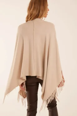 Tassel High Neck Poncho