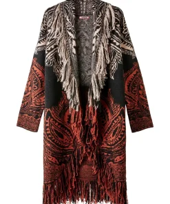 Tasselled Longline Oversized Ombre Coatigan