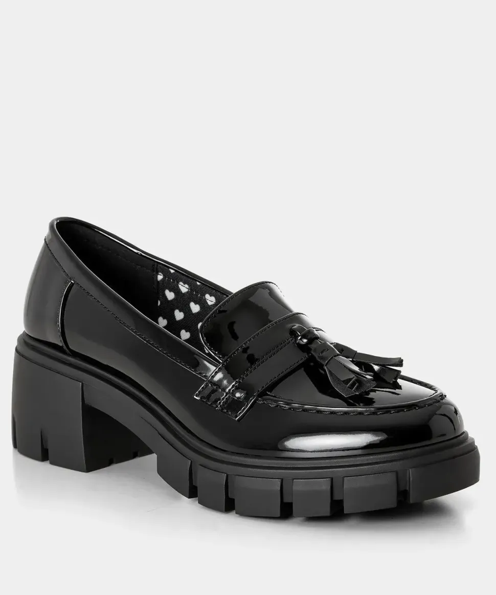 Tassel Trim Patent Chunky Loafer
