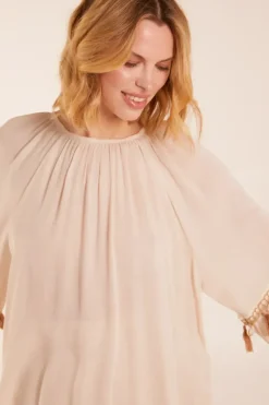 Tassel Wide Sleeve Blouse