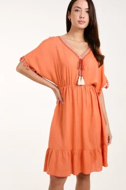 Tassle Detail V Neck Dress