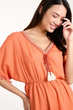 Tassle Detail V Neck Dress