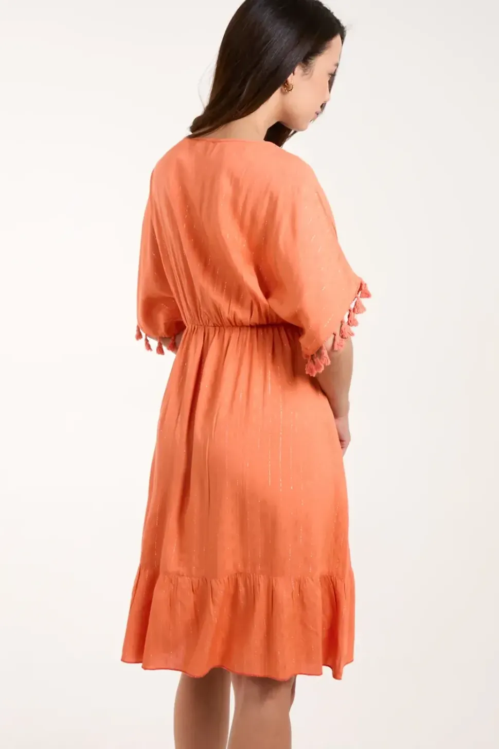 Tassle Detail V Neck Dress