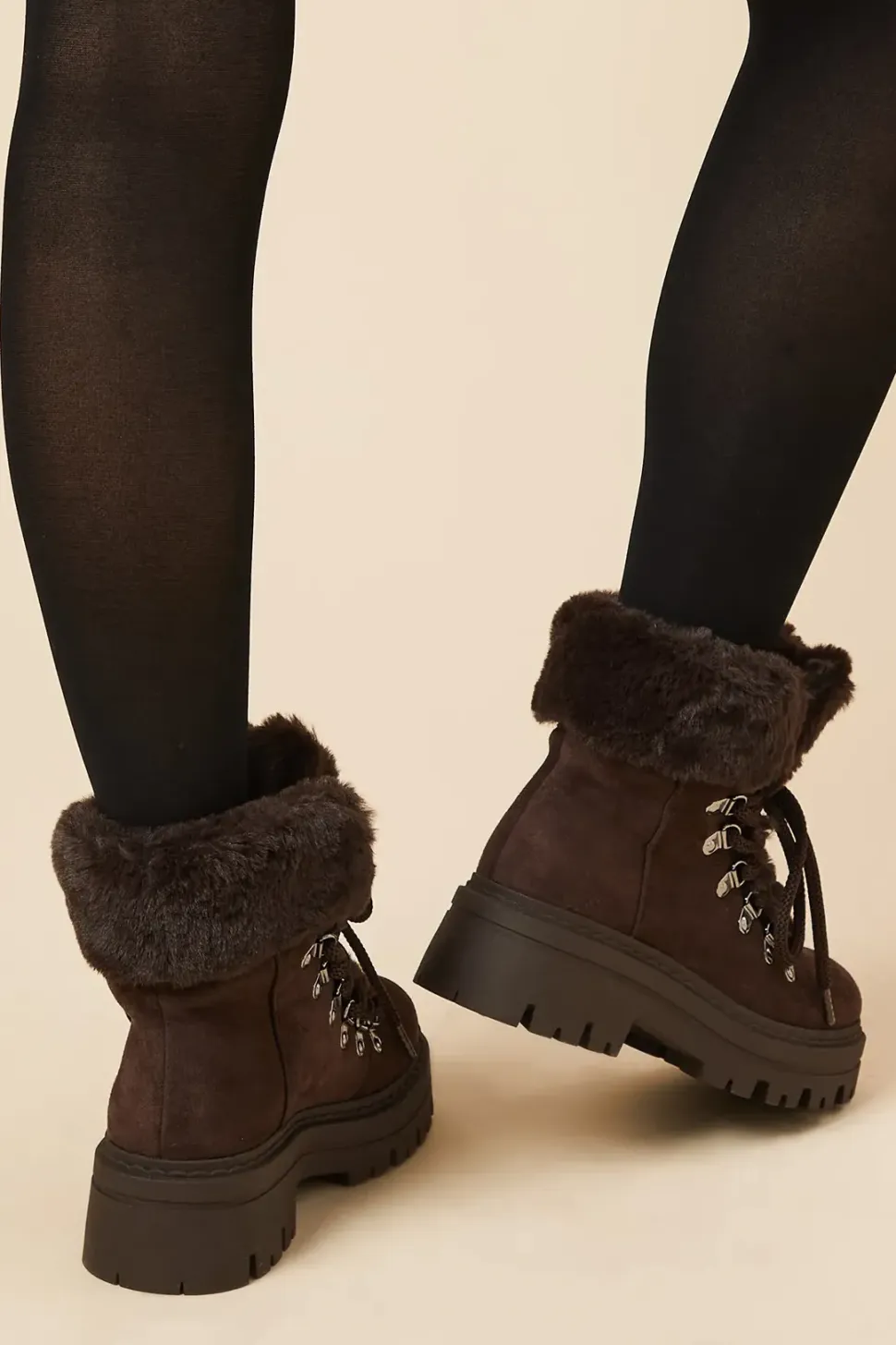 Tavia Faux Fur Lined Cosy Hiker Ankle Boot