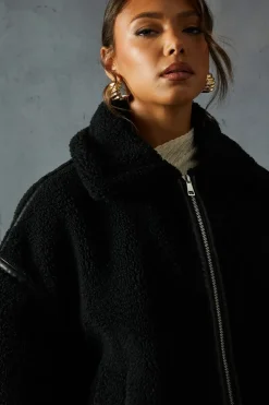 Teddy Faux Fur Aviator Jacket