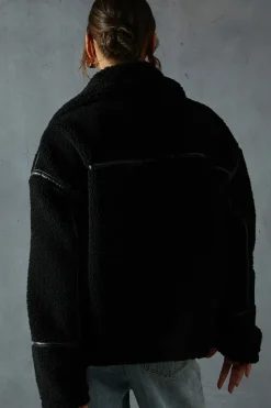 Teddy Faux Fur Aviator Jacket