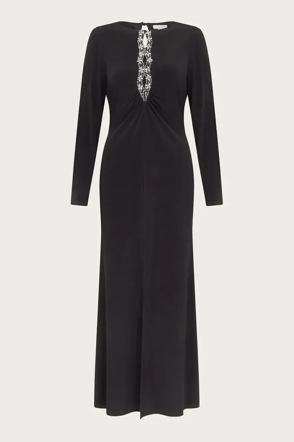 Tess Embellished Trim Jersey Dress Black