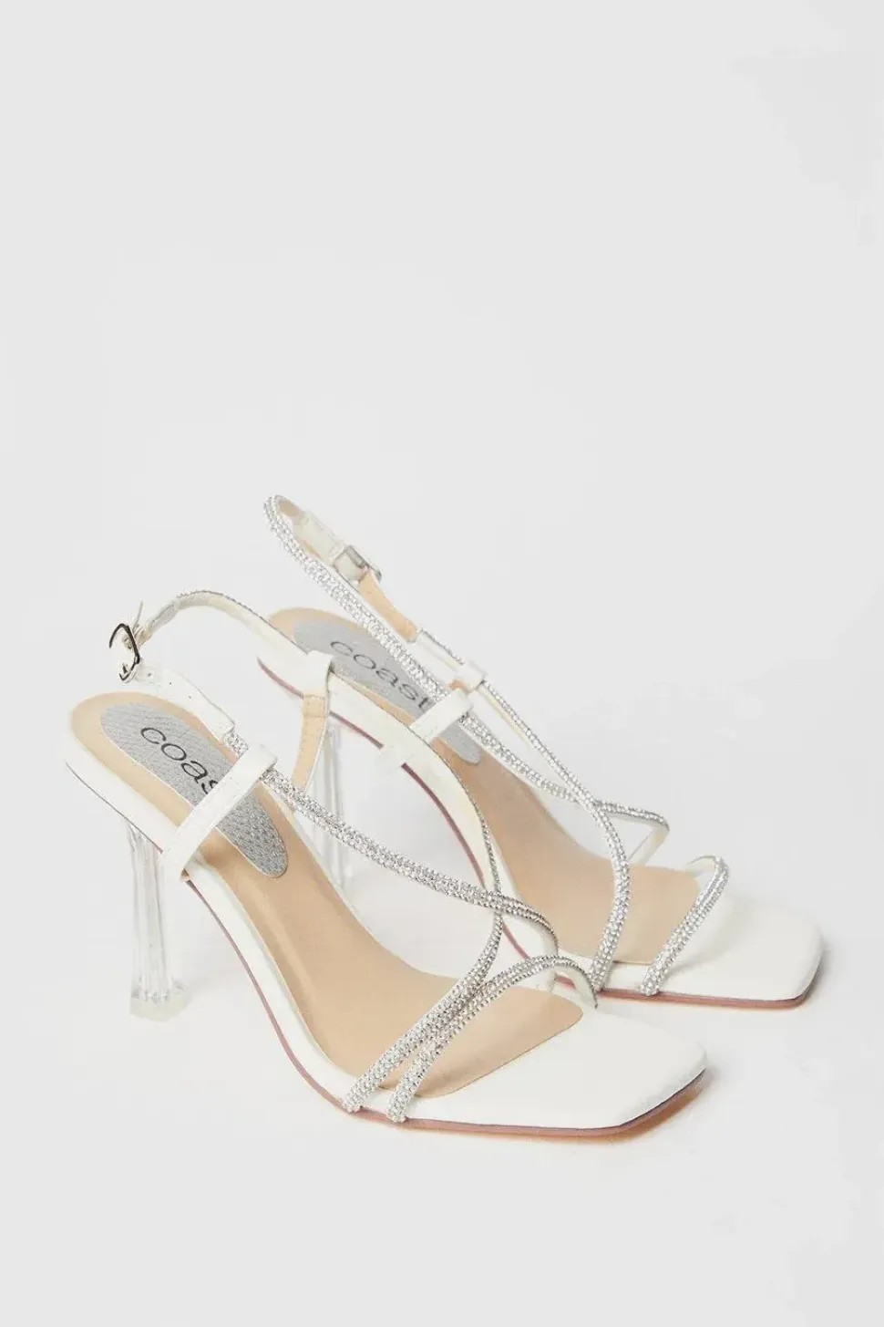 Tessie Diamante Barely There Clear Heel Sandals