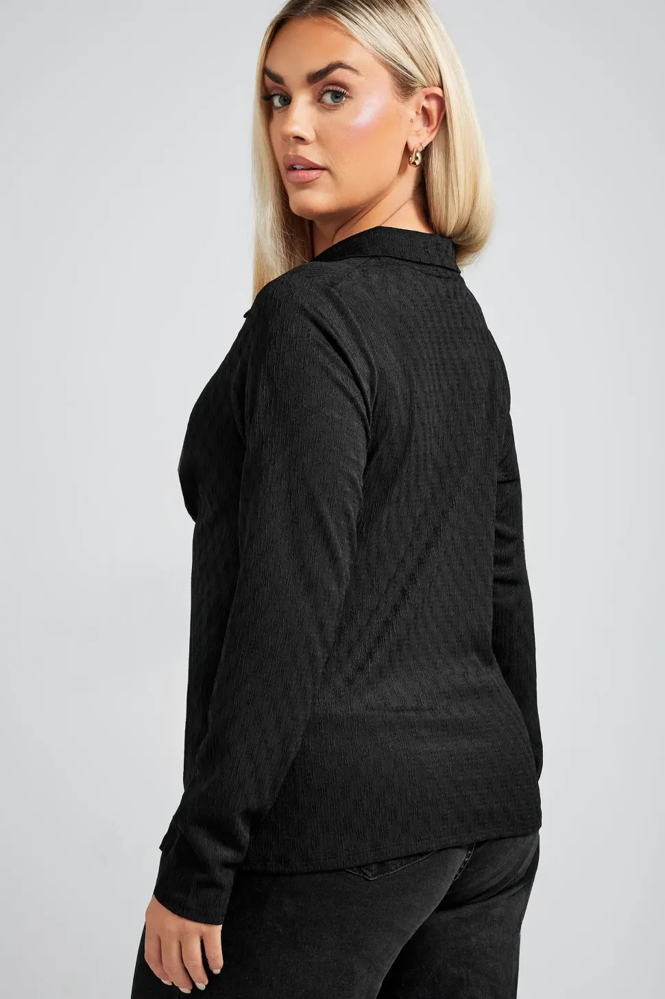 Textured Button Through Shirt