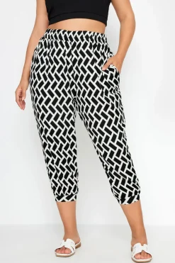 Textured Cropped Harem Trousers