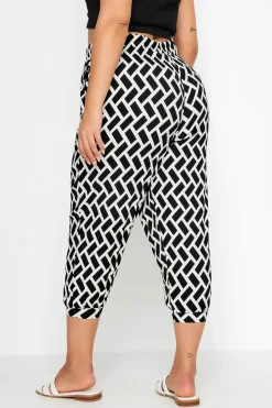 Textured Cropped Harem Trousers