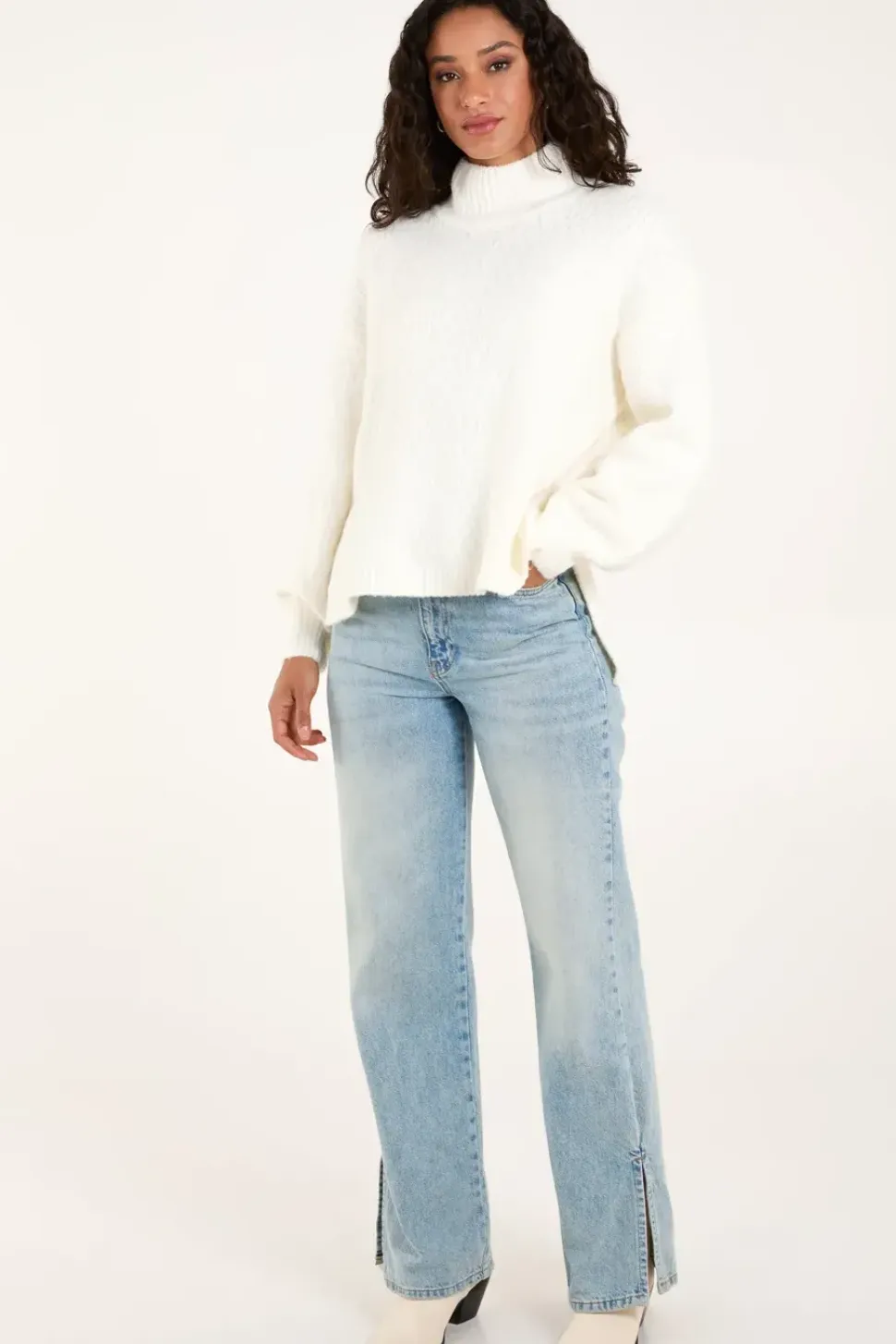 Textured High Neck Jumper