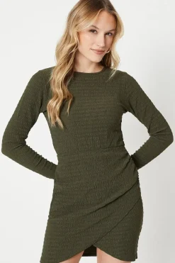 Textured Jersey Wrap Mini Dress