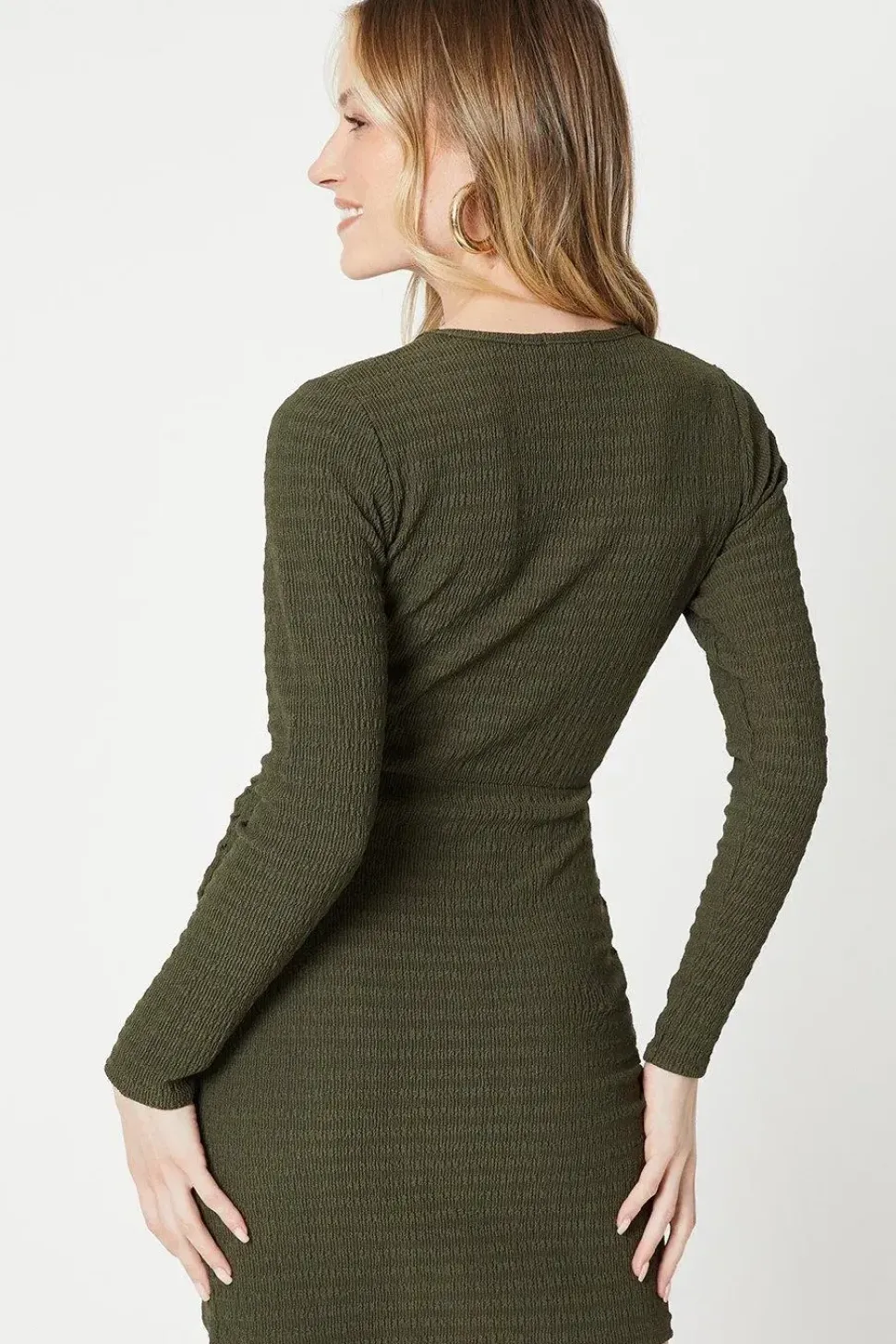 Textured Jersey Wrap Mini Dress