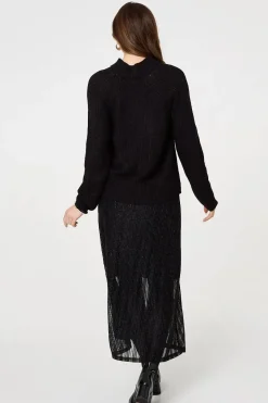 Textured Knit Button Detail Jumper