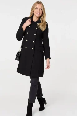 Textured Knit Button Front Trench Coat