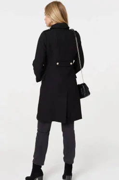 Textured Knit Button Front Trench Coat