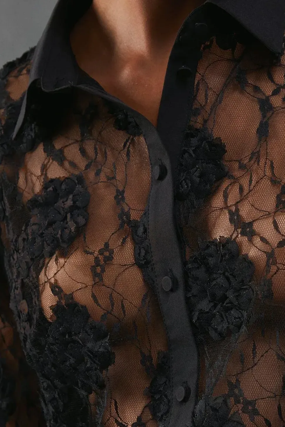 Textured Lace Sheer Shirt