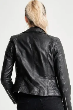 Textured Leather Biker Jacket