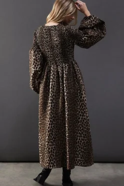 Textured Organza Shirred Midaxi Dress