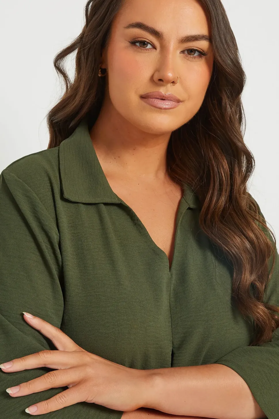 Textured Pleat Front Shirt